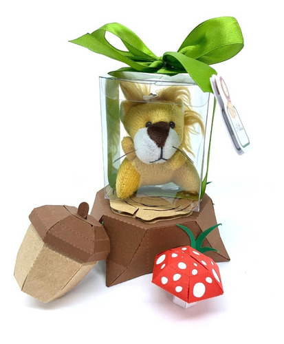 Imagem 3 de 4 de Kit Lembrancinha Safari Pelúcia 6cm Na Caixinha - 10 Kits