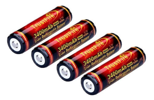 4 Baterías Trustfire Infierno 18650 3400mah Original