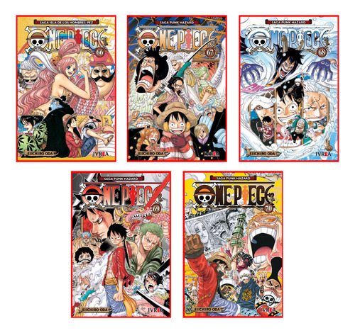 Combo One Piece 66 A 70 - Manga - Ivrea
