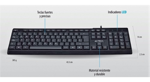 Teclado Acteck Inspire Ta210 / Alambrico Usb / Español / 105