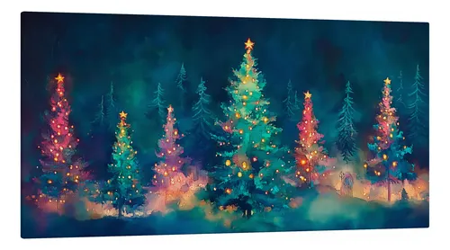 comprar Cuadro Panorámico Coche Y Nieve Canvas Arte Navidad 120x60