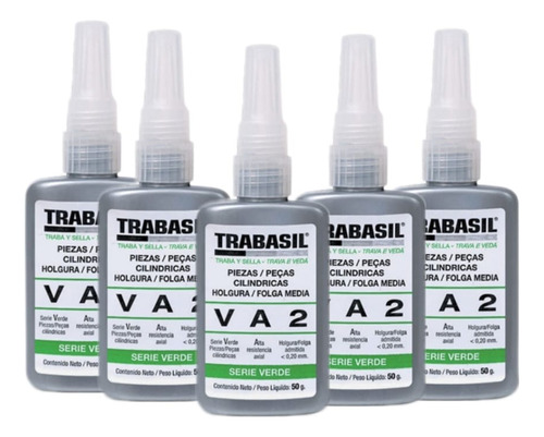 Adhesivo Va2 Trabasil Pieza Cilíndrica Torque Alto 50g X 5u 