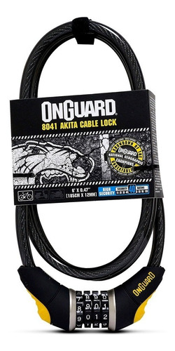 Candado Bicicleta Onguard Espiral C/clave Akita 185cmsx12mm