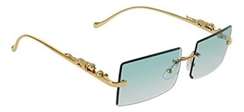 Flawless Rimless Rectangle Vintage Gafas De Sol Fashion Fram
