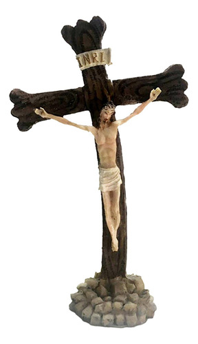 Estatua De Crucifijo De Jesús, Adorno De Mesa De Resina