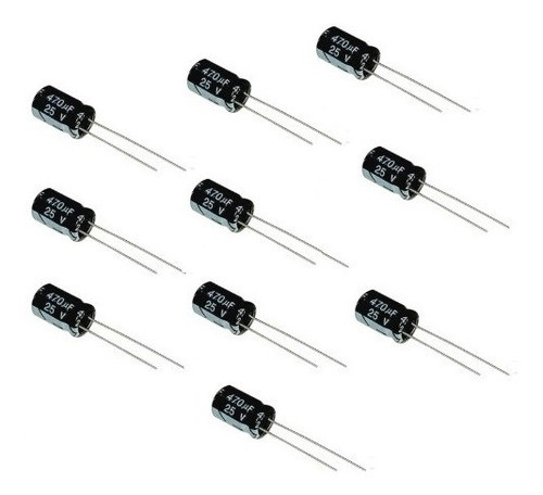 (pack 10 Unidades) Condensador 470mf 25v Capacitor 470uf 