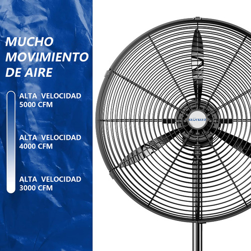 Ventilador Industrial Pedestal Ventilador Pie Poderoso Flujo Cantidad De Aspas 3 Estructura Plateado Aspas Plata Material De Las Aspas Aluminum