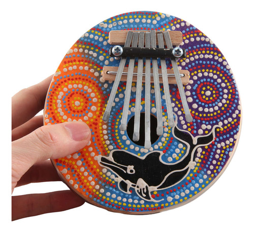Kalimba Portátil De Cáscara De Coco Ajustable Con 7 Teclas