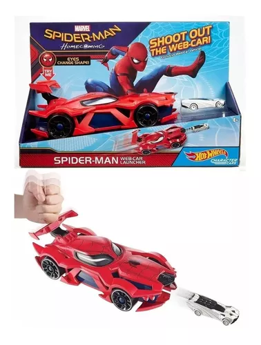 Lanzador Coche Spiderman Hot Wheels. Incluye 2 Autos