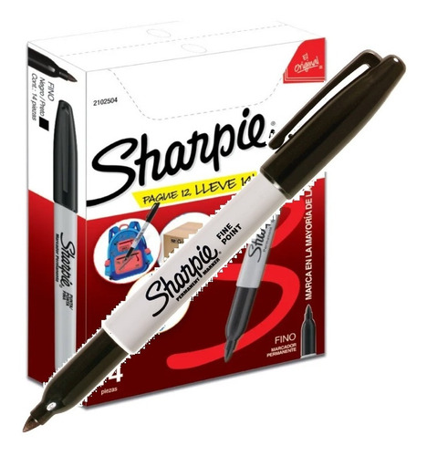 Marcador Sharpie Permanente Indeleble Punta Fina Negra X 1