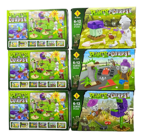 Set 6 Plantas Vs Zombie Bloques De Construcción Bricks 217pc