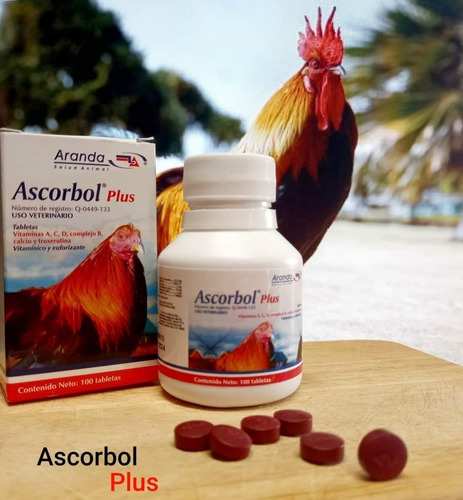 Aranda Ascorbol Plus 100 Tabletas Aves Gallos Alto Registro