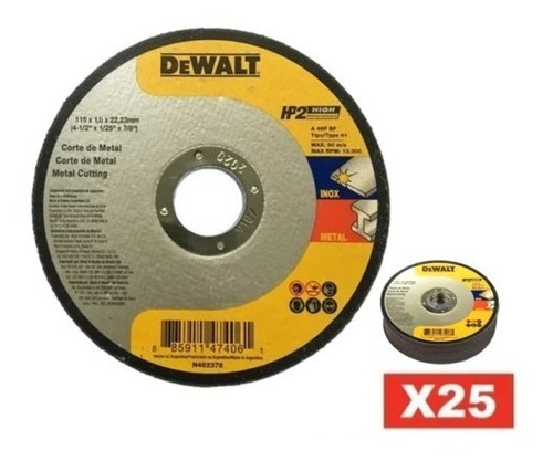 Disco De Corte 115 X 1.0 Mm 25 Uni Metales Dewalt Amoladora