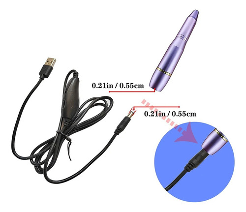 1 Cable Repuesto P/ Pulidor D/ Uñas Profesional Usb