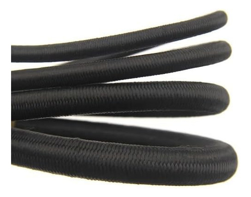 Cordón Elástico Redondo Negro Pesado De 0.3 Cm, 10 Yardas