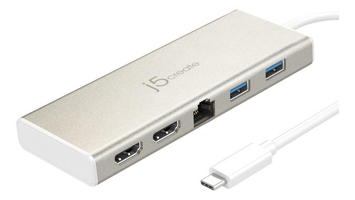 Usb-c Mini Dock- Hub Tipo C 2 X Hdmi 4k, 2 X Usb 3.0, E...