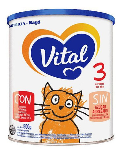 Imagen 1 de 2 de Nutricia Bagó Vital 3 En polvo - Lata - 1 - 800 g