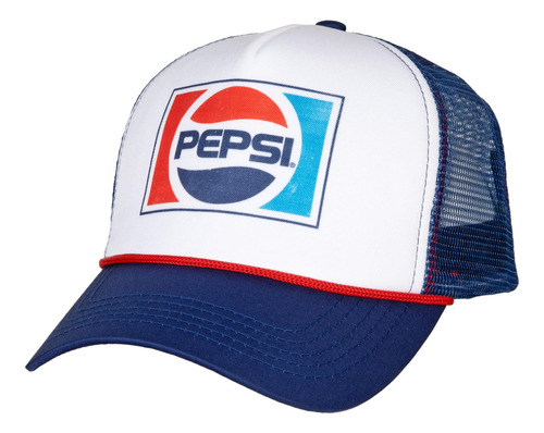 Pepsi Classic Logo Gorra De Camionero Ajustable Azul