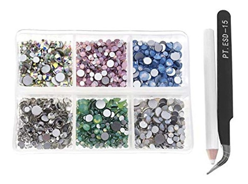 Kit De 6 Colores De Cristales De Imitación Para Uñas