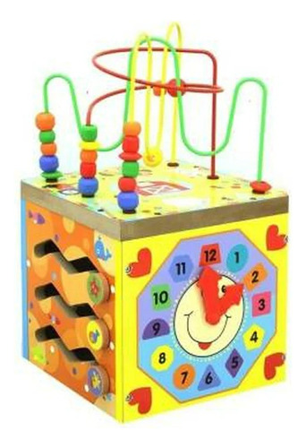 Cubo De Madera Didactico Kidz Time 5 En 1 Aprendizaje