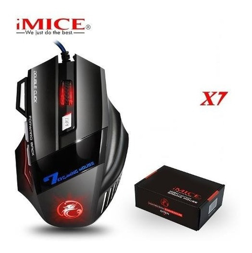 Mouse Gamer Imice X7 5500dpi, Com Fio, Leds Coloridos, Novo