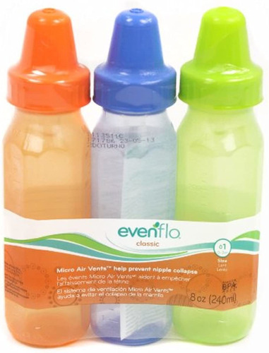 Evenflo 3 Count Classic Light Tint Nurser 8 Onzas