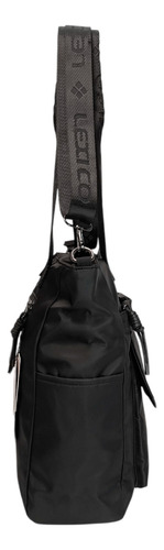 Cartera De Nylon Lexico Con Correa Desmontable Y Bolsillos Lex L452.2 Habano Lisa Black Gun Negro