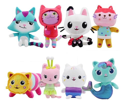 8 Piezas Gabby's Dollhouse Peluche Gaby Toy House Gato Para