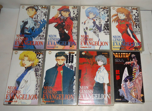 8 Vhs Casetes Anime Manga Neon Genesis Evangelion Originales