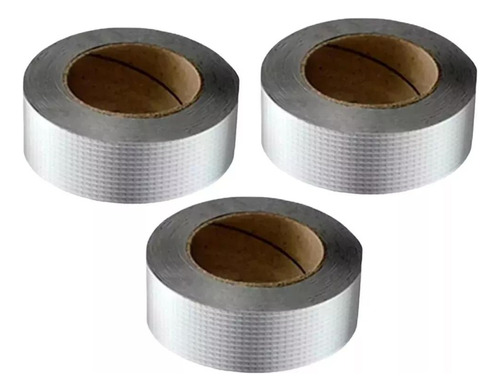 Kit 3 Rolos Fita Alta Reparação Profissional Silvertape 10m