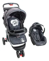 Comprar Cochecito de paseo travel system Dencar Travel System 3417TS negro con chasis color gris