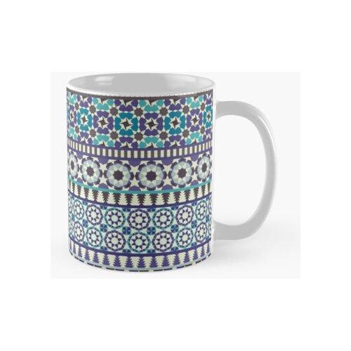 Taza Tessellations De Alhambra - Turquesa, Violeta Y Gris En