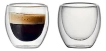Comprar Set X2 Vasos Tazas Vidrio Doble Pared Hudson 150ml Cafe