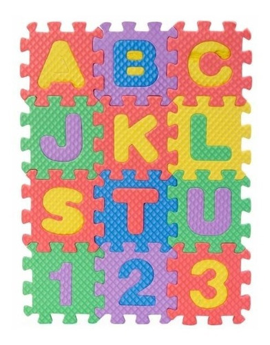 Mini Puzzle Goma Eva 36 Piezas Alfabeto Y Números 6 X 6 Cm