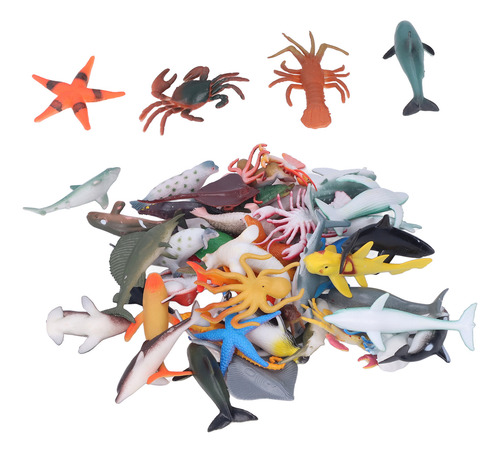 Minifiguras De Animales, 48 Unidades, Juguetes Marinos, De P