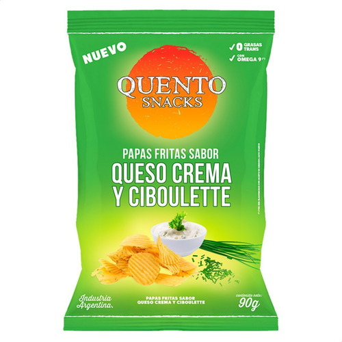 Imagen 1 de 1 de Papas Fritas Queso Crema Y Ciboulette Quento Snacks 90g