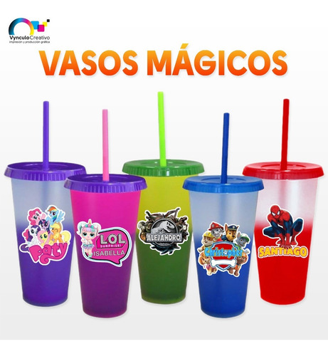 Vasos Mágicos Cambia De Color Personalizados Pack 30 Piezas