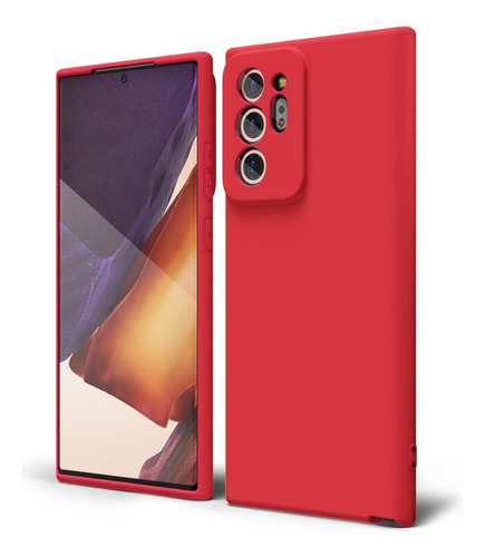 Carcasa Para Samsung Note 20 Note 20 Ultra Silicona Slim Color Rojo