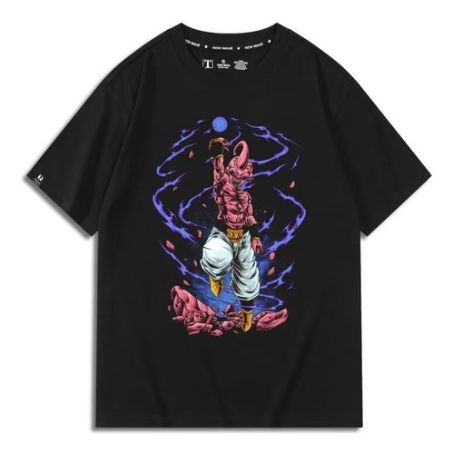 Polera De Manga Corta Con Estampado De Algodón Dragon Ball