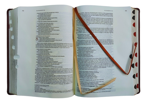 Biblia Nvi Bible Journaling Leitura Perfeita Com Espaço Para Anotações Capa Couro Soft Marrom Com Indice