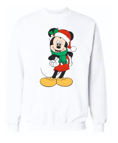 Buzos Navideños Mickey Mouse Aplique Navidad Adultos Niños