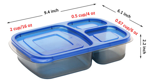 Joven 7 Sets Caja De Almuerzo Bento, Envases Prep De 7wbns