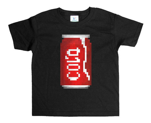 Remera Negra Adultos Pixel R41