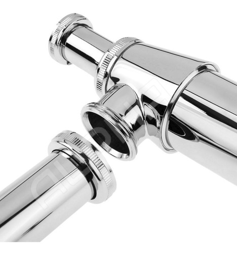 Sifão Pia Lavatório Banheiro Metal Com Copo 7/8 X 1.1/2'' Cor Cromado