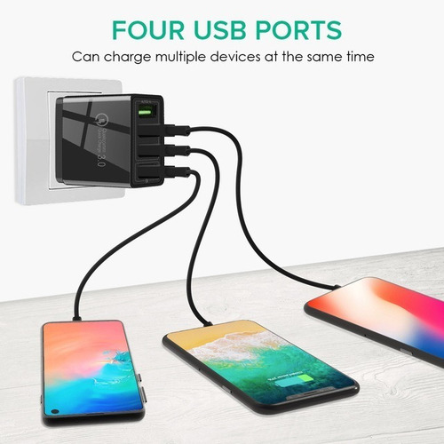 Cargador Múltiple Qualcomm Quick Charge 3.0 48w De 4 Puertos