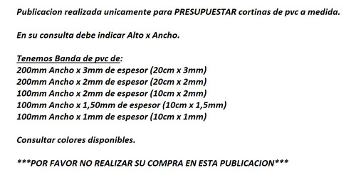 Cortinas De Pvc , Camaras Frigorificas , Cotizaciones