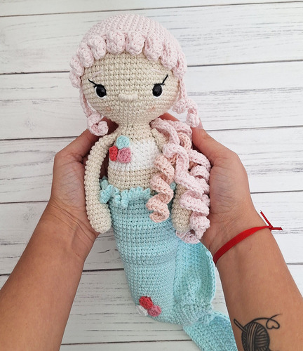 Muñeca Sirena Tejido Al Crochet - Regalo - Amigurumis