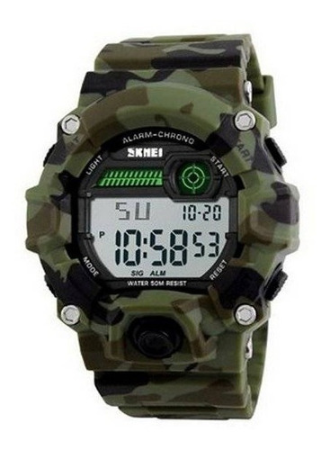 Relógio masculino Skmei militar digital 1197 A prova d` água, Cor Verde camuflado