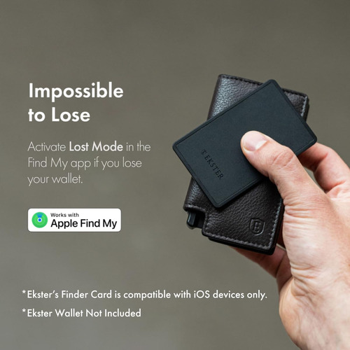 Ekster Tarjeta Localizadora Bluetooth Negra - Incluye Baterías - Localizador de Objetos Compacto y Práctico para tus Pertenencias.