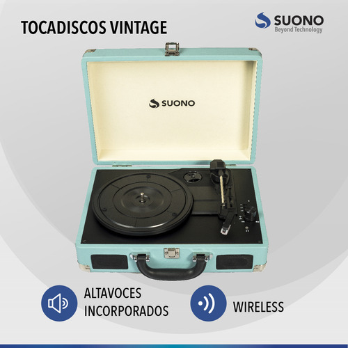 Tocadiscos Eléctrico Vintage Portátil Suono Snpe-3000